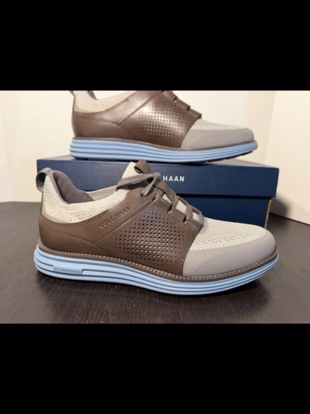 Cole Haan ØriginalGrand Remastered Work Sneakers Shoes Brown/Grey/Blue Mens 8.5M